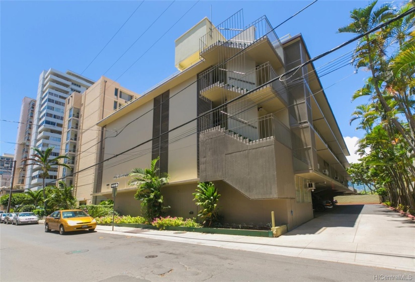 Ainahau Gardens tucked in quiet corner of Lusitana St. but close to all amenities Waikiki neighborhood has to offer.