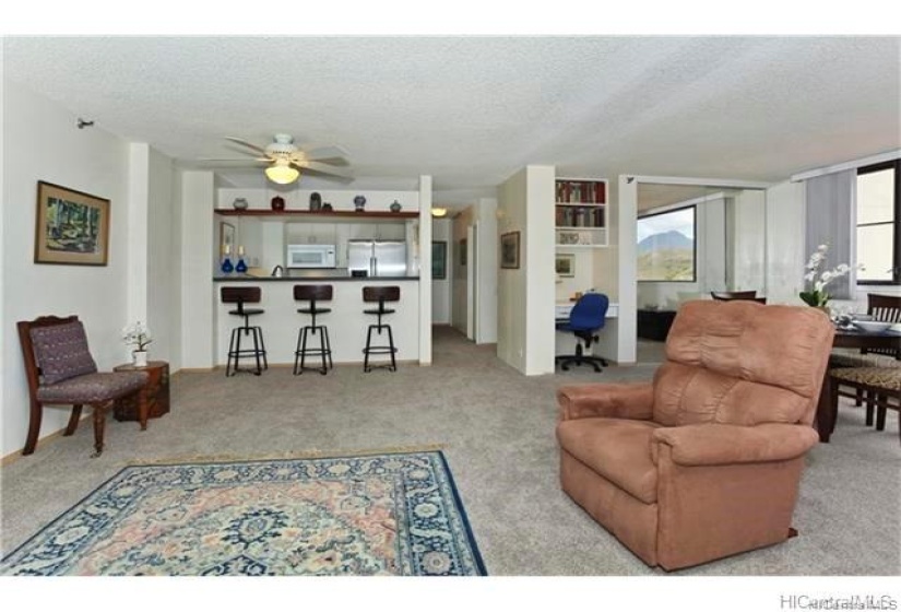 Open concept living and dining area. Please note: unit is currently Tenant occupied.