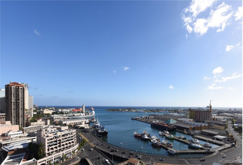 View of harbor from living room.