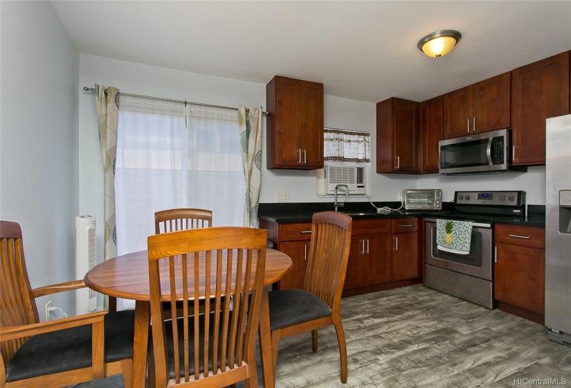 Kitchen with rear door