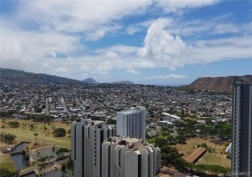 This high up, you can see over Kaimuki, to Koko Head and all the way to Molokai.