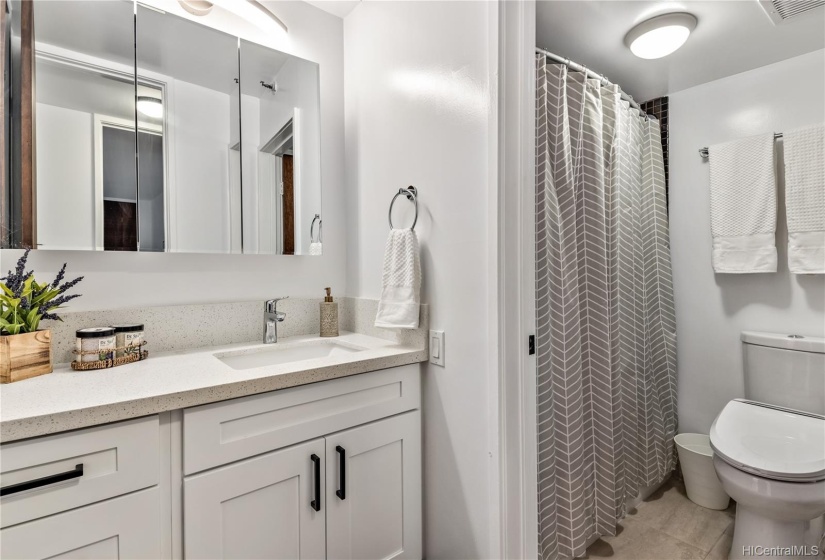 Hallway bathroom with same quality finishes and bidet