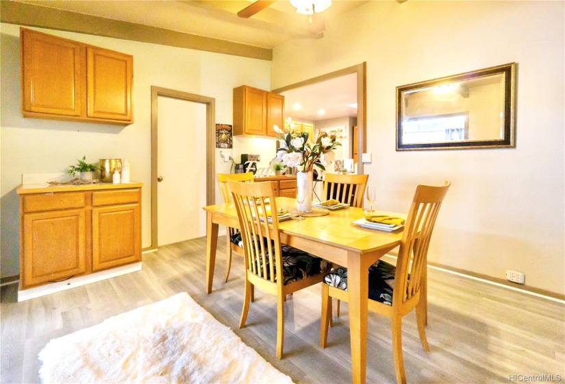 Dining area opens out to lounge and kitchen