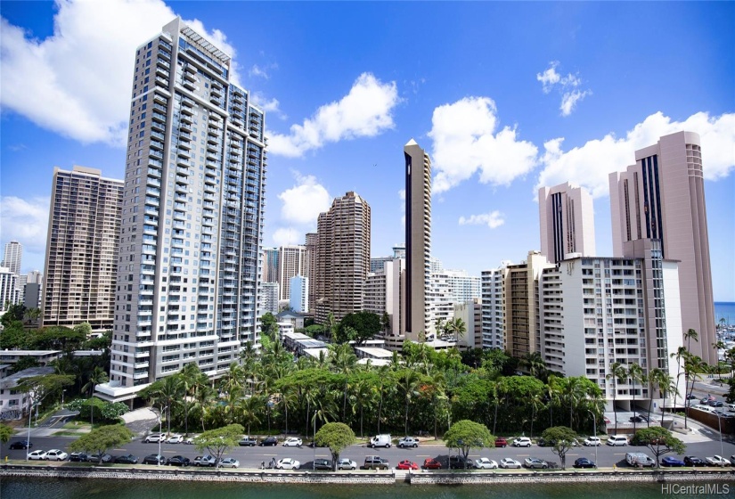 Watermark Condo, views to the Waikiki condos.