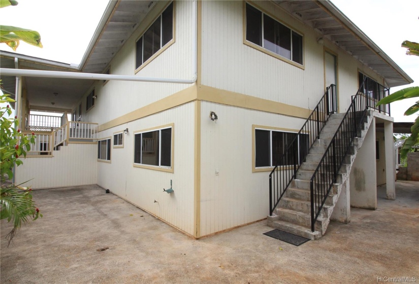 These stairs lead to a 1BR unit