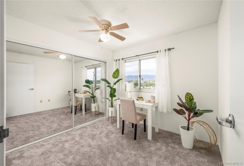 Main bedroom with mountain views.  New carpet, paint.