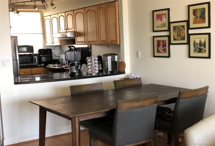 Closer view of the kitchen counter