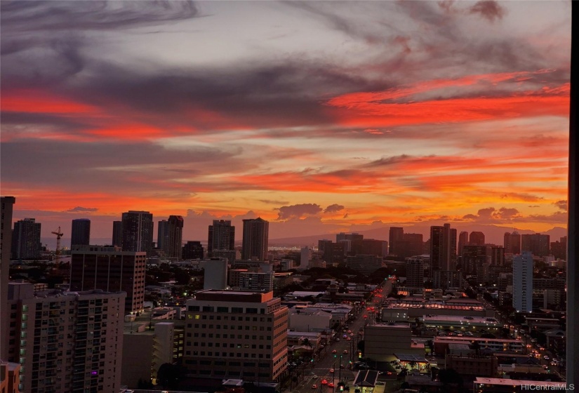 Sunset view from the lanai area