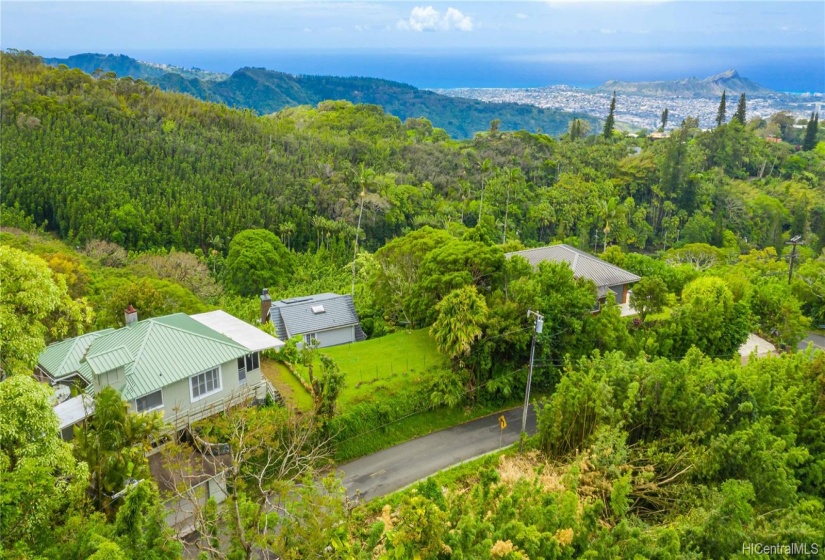 Another aerial view of neighbor’s well-maintained lawn