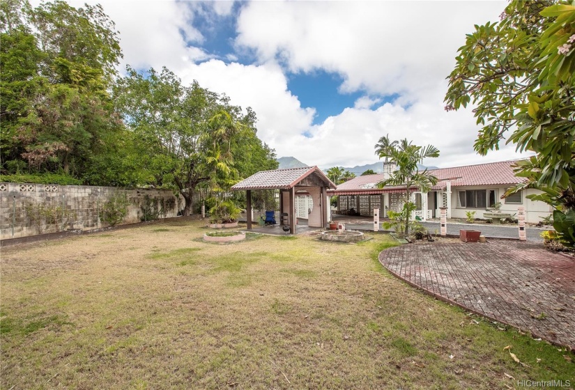 Front yard with gazebo