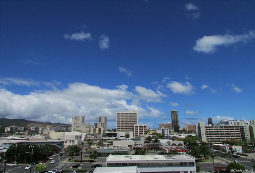 View of the city and mountains from your lanai.