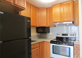 Granite counter tops and backsplash.