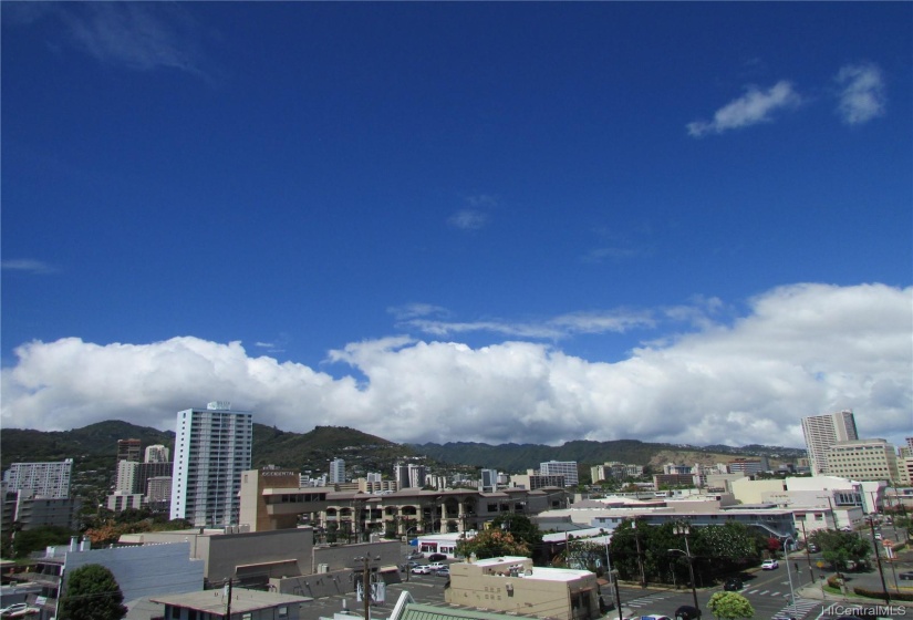 Views from your lanai of the mountains and city.  The new Safeway complex is only a few blocks away.