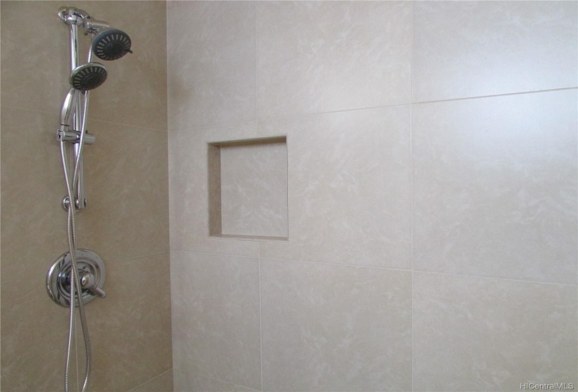 Remodeled step in shower/bathtub.