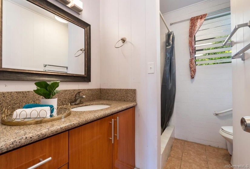 One of the two bathroom of the front house.