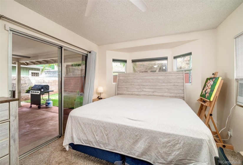 Sliding Glass door access to back yard from Master bedroom