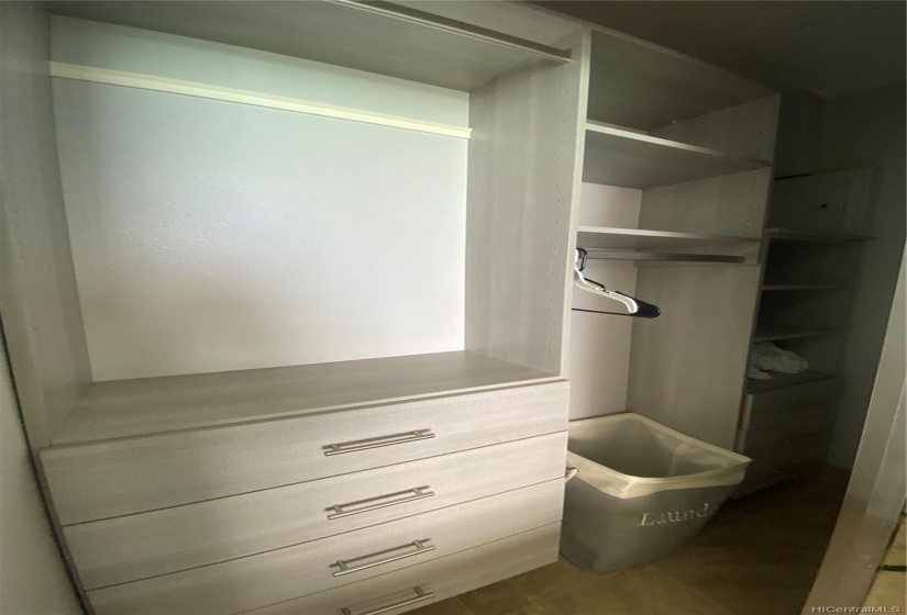 Custom built closet storage system