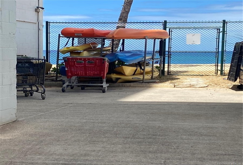 Storage area for kayaks can be arranged with the resident manager