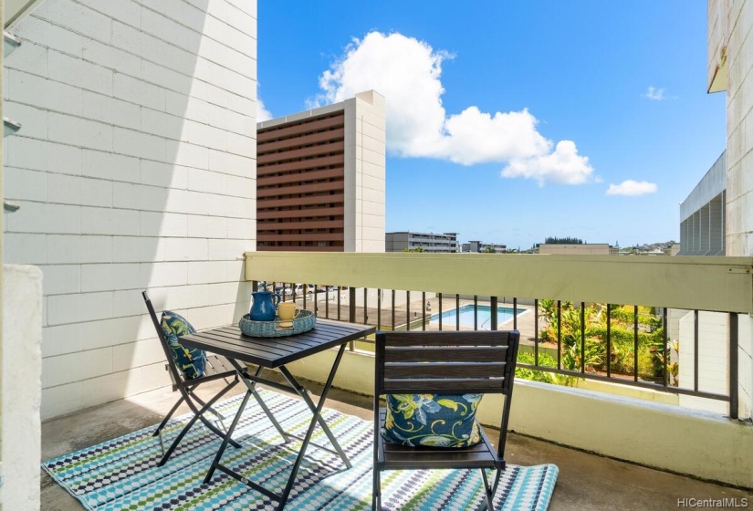 Extra outdoor space and privacy with this bedroom lanai.