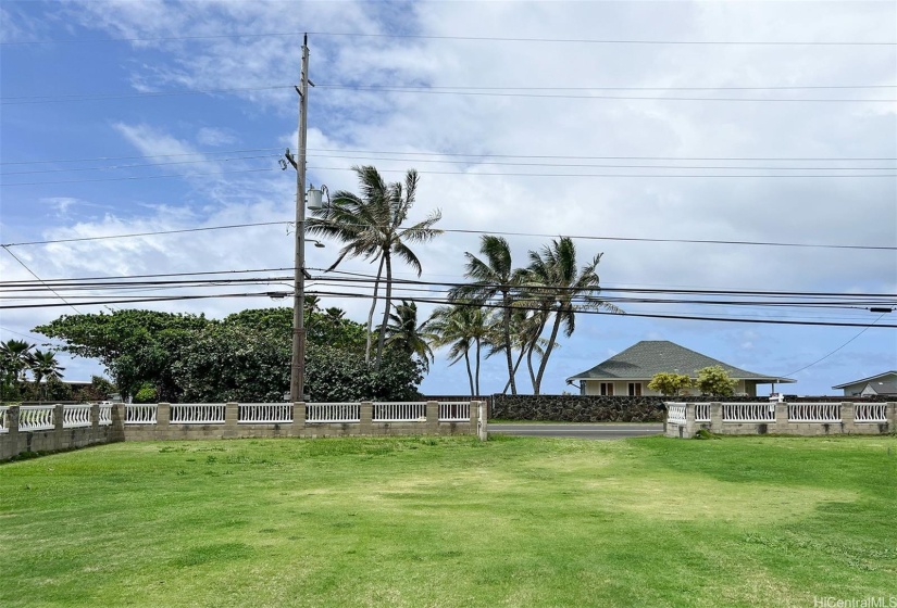 Front yard facing ocean.