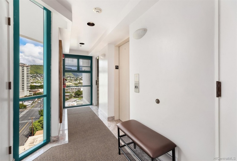 Each unit has an extended foyer. Nice feature for residents and trash chute on each foyer.