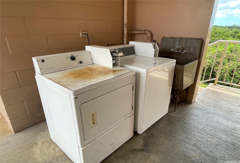 Coin operated washers and dryers are located on each floor.