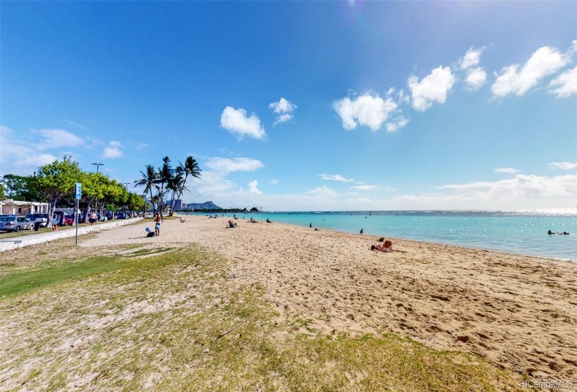 Ala Moana beach is great for tanning, swimming, or surfing.  It's also a great place to watch the sun rise over Diamond Head