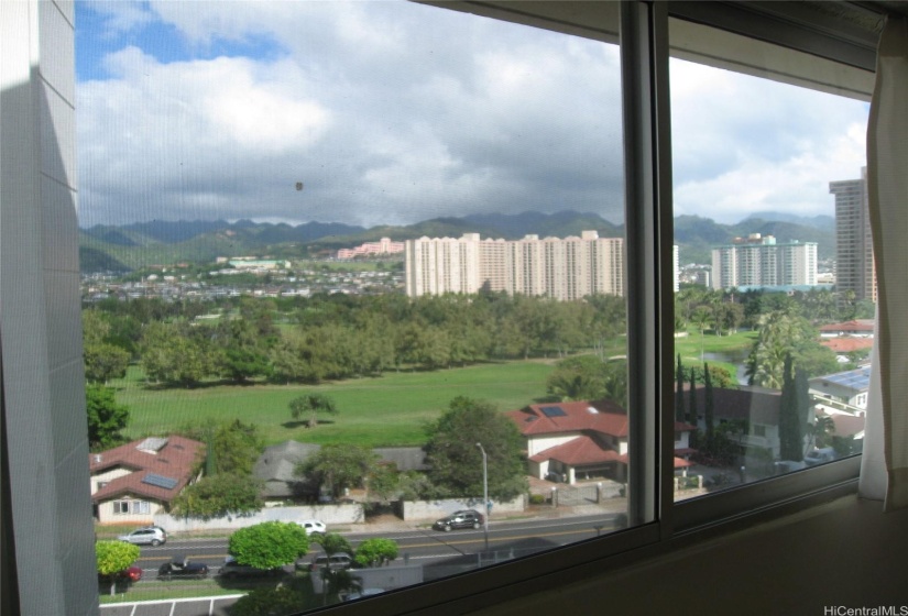 View from the living room and kitchen/dinette area