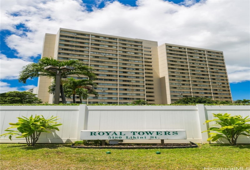 The entrance of Royal Towers