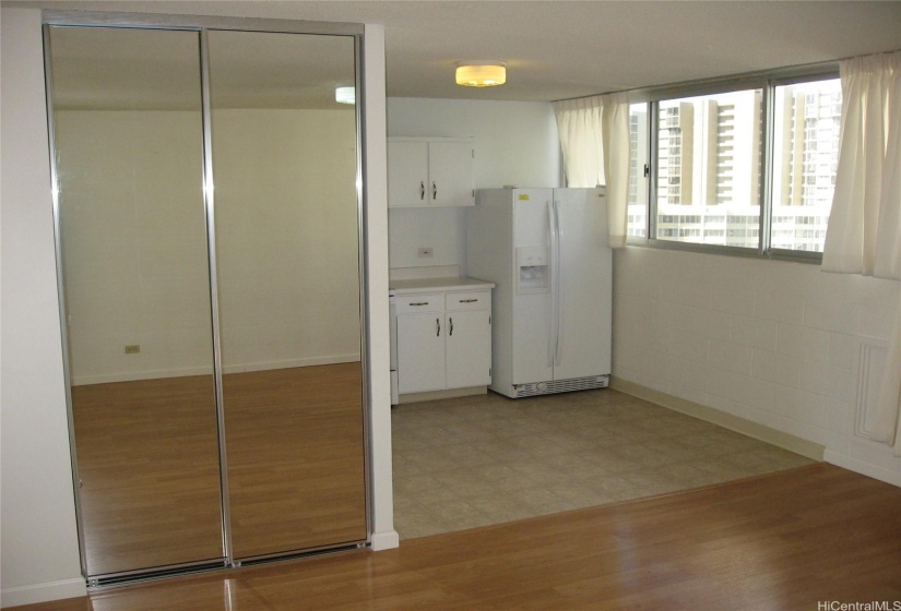 Mirror closet to enlarge living area