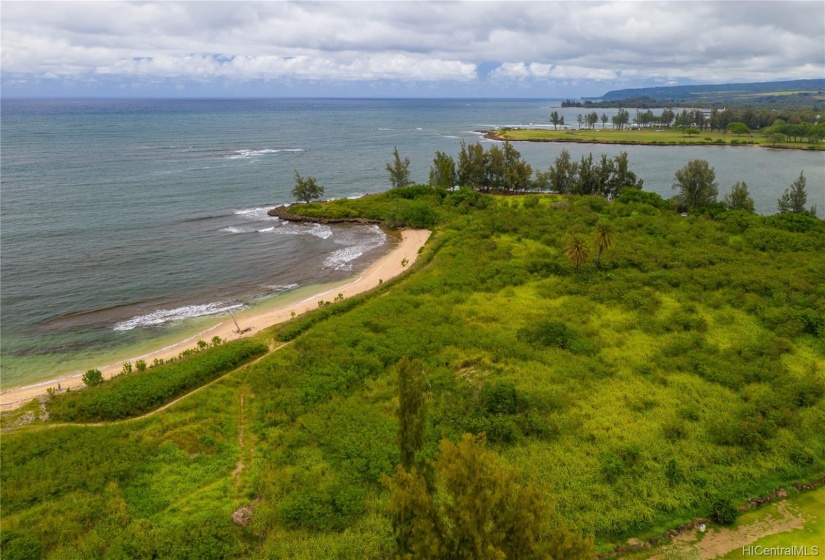 Peninsula and Sandy Beachfront with Kaiaka Bay Beach Park across the bay.