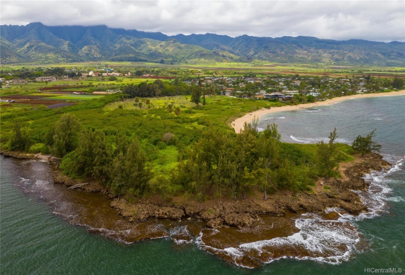 15 acres of beachfront including a private peninsula, sandy beachfront and frontage along Kaiaka Bay.