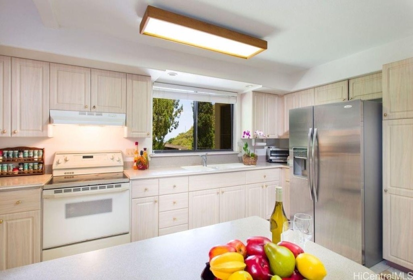 The spacious kitchen in the main house.