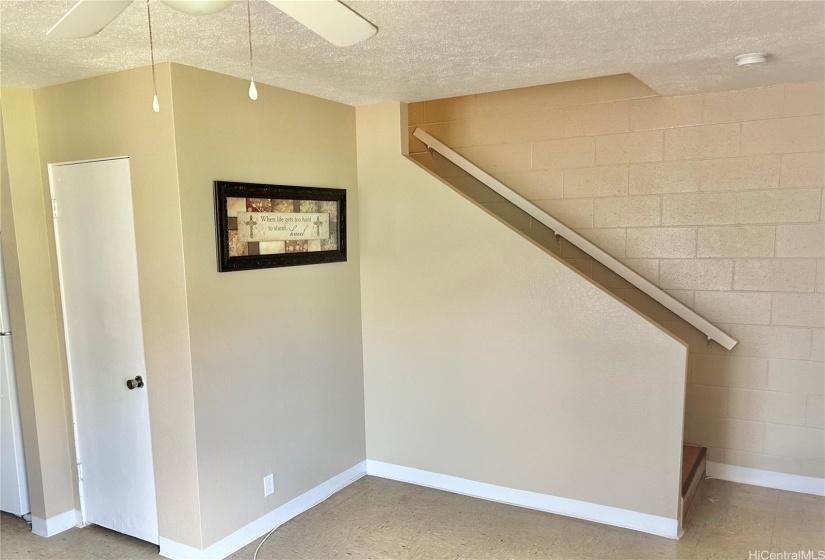 Extra storage under stairwell