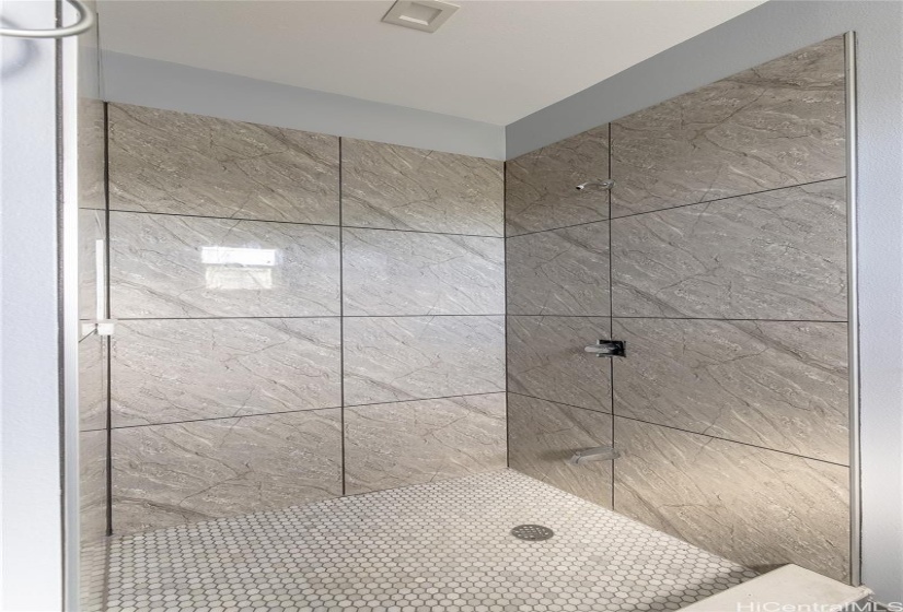 Beautiful shower in one of the three bathrooms