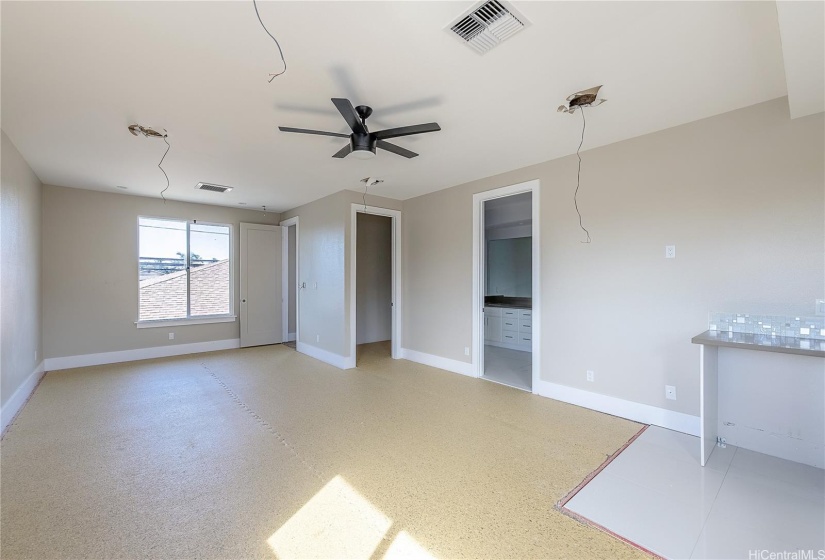 Large master bedroom with wetbar