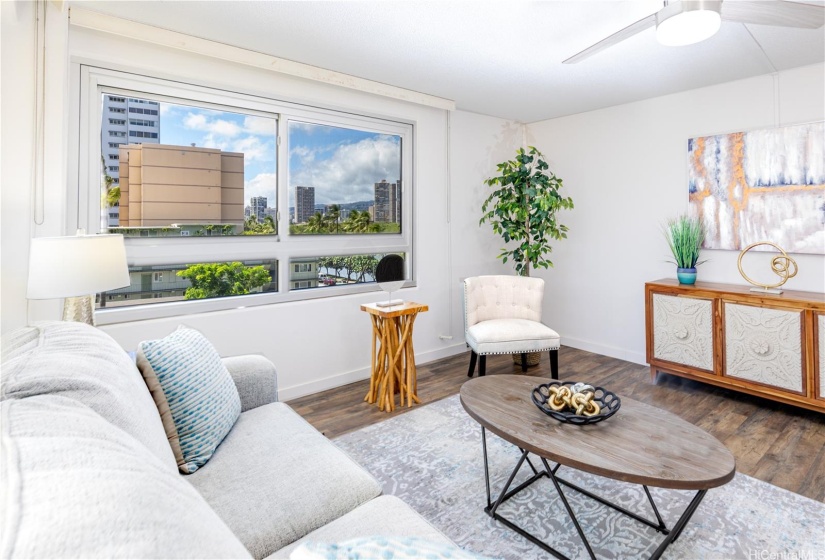 Living room: comfortable corner of a very large 20 foot room