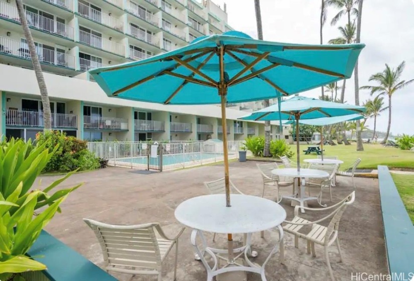 Picnic Tables Near Pool/Beach.