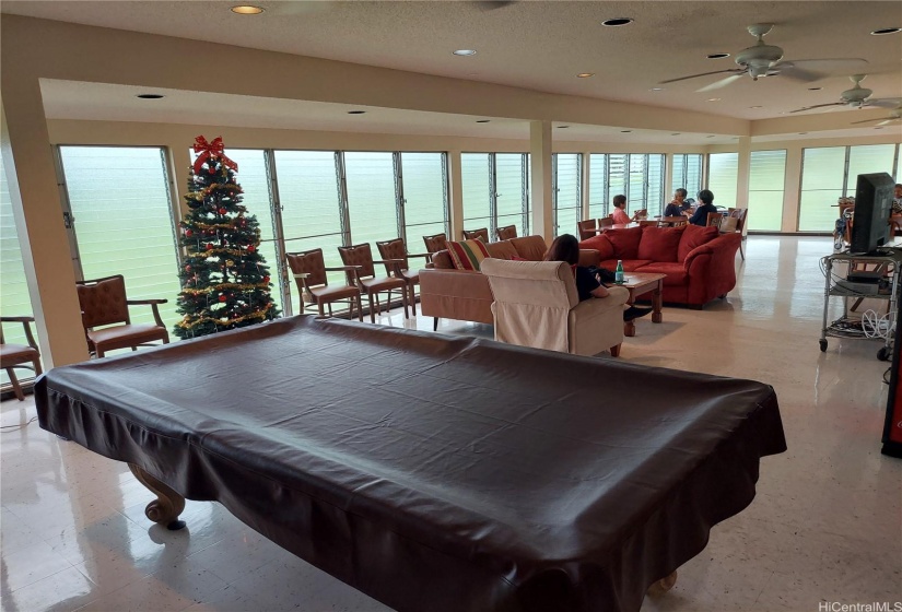 Pool room and lounge in main bldg.