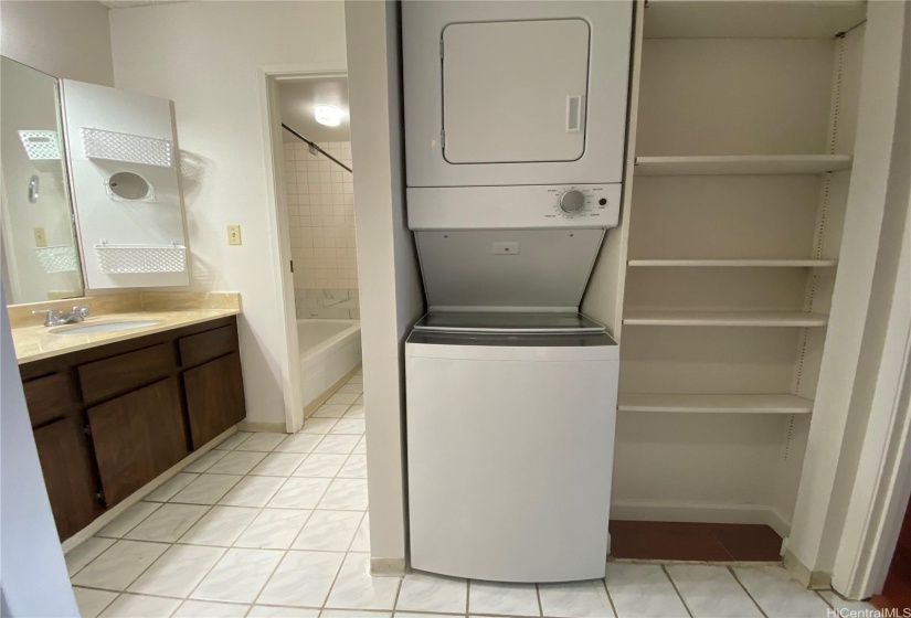 Stack washer/dryer in hall way