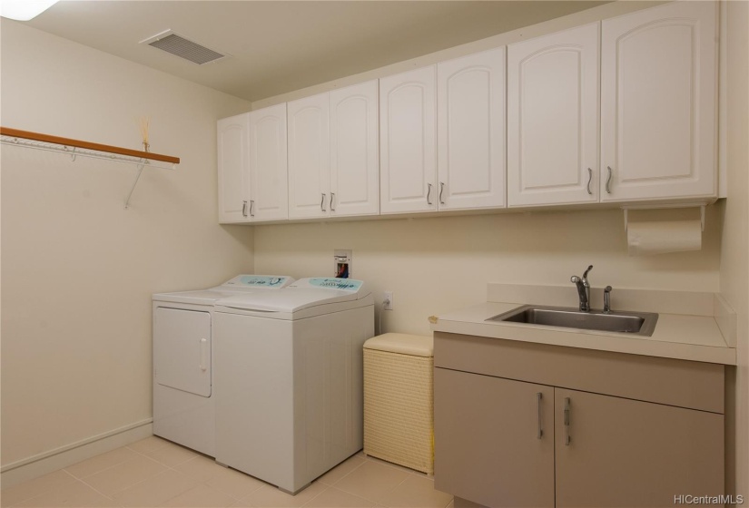 Comfortably large laundry room