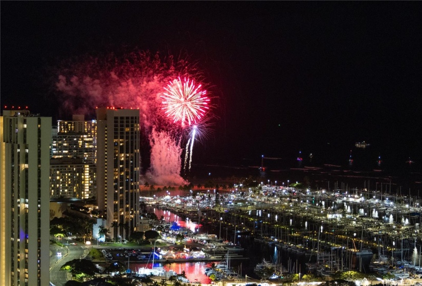 Enjoy fireworks from your window