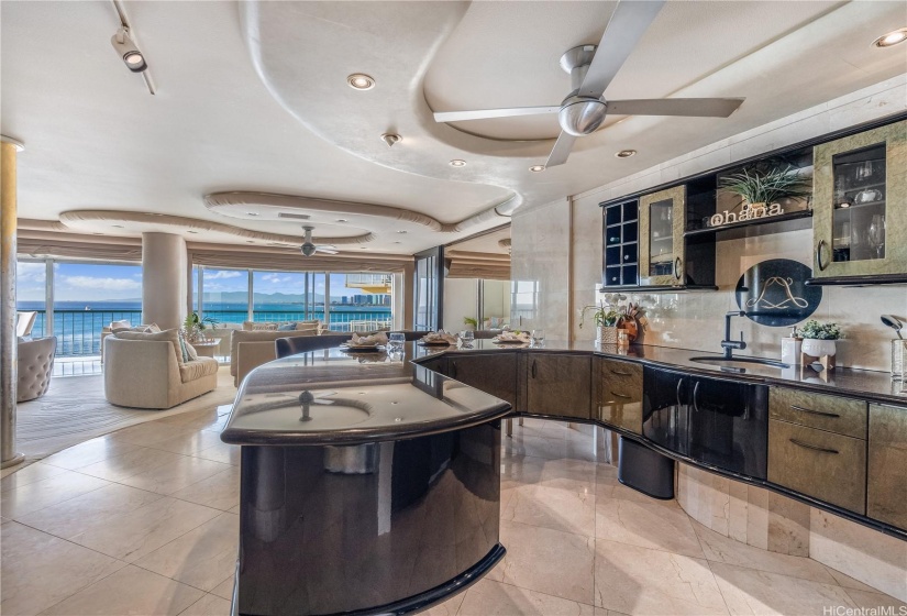 Captivating Ocean View once you enter your Front Door. Previously Owned by World Renowned Artist Christian Lassen, find his Monogrammed Initials as a Signature of Sophistication for this Prestigious Unit 907 Property!