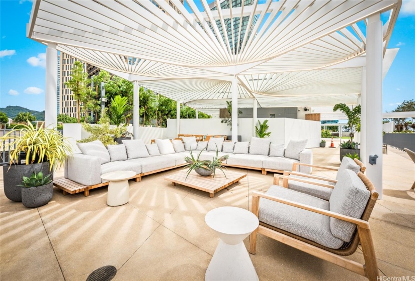 Enjoy the sunset lounge deck, one of many gathering spaces for you to enjoy.