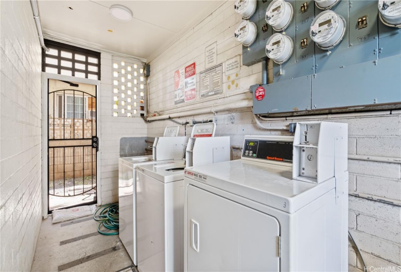 Secured laundry room for the building.