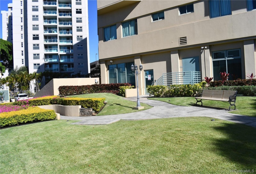 Garden area and walking path