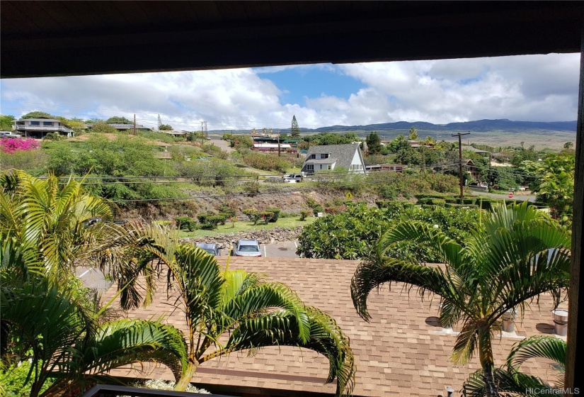 View from entry door looking toward the mountains and residential area know as the 