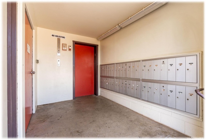 Mailboxes and Secured Elevator