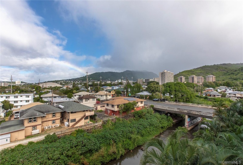 Calming canal and mountain views from the lanai facing the right towards the mauka/mountains.