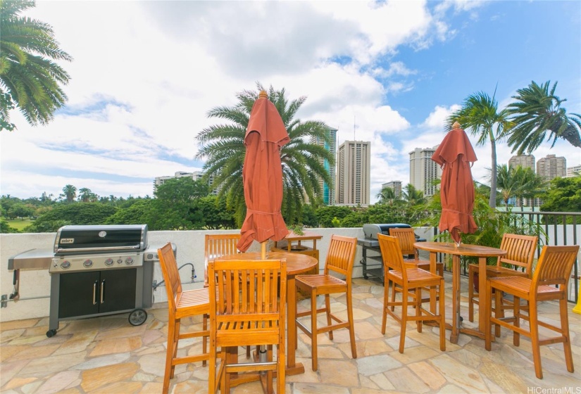 Beautiful outdoor area and grill